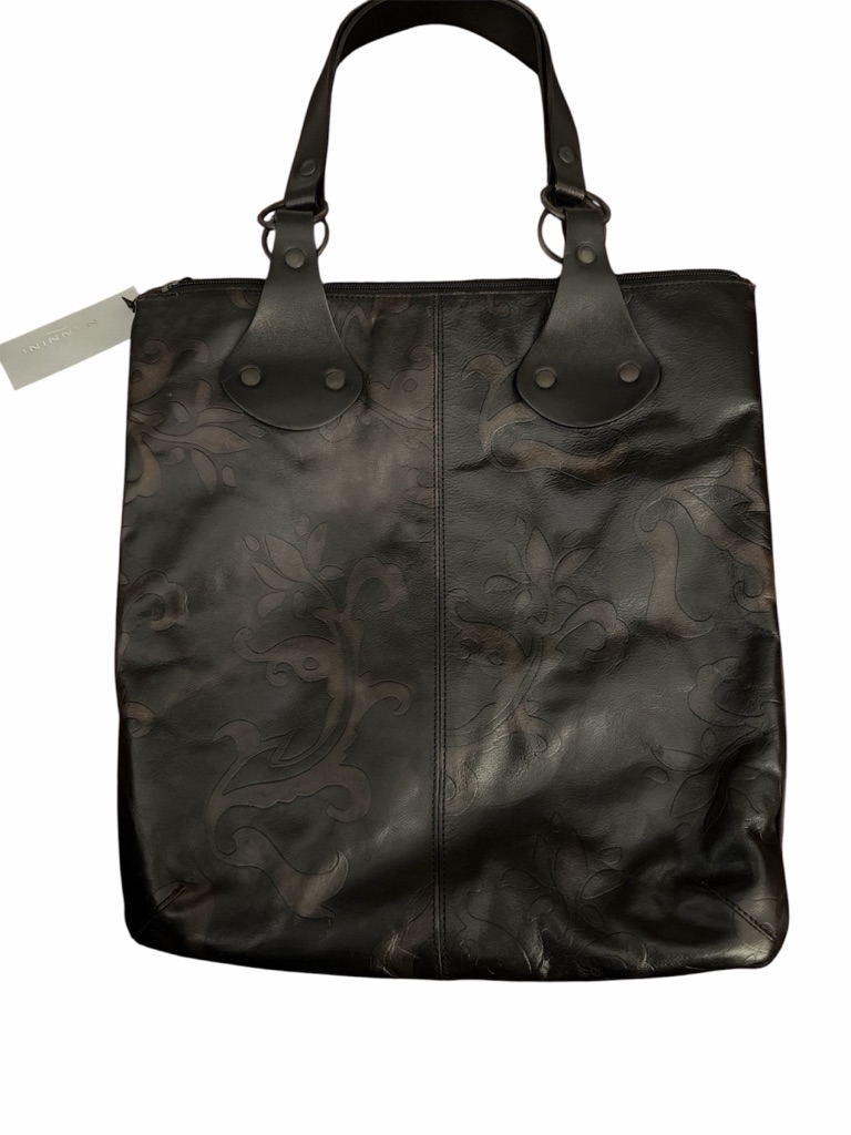 Vintage Nannini Black/Brown Tote With Mustard Yellow Interior